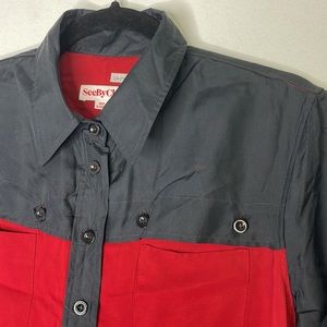 See by Chloe silk blend colorblock midi dress